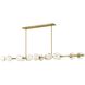 Selene 14 Light 74 inch Lacquered Brass Linear Pendant Ceiling Light
