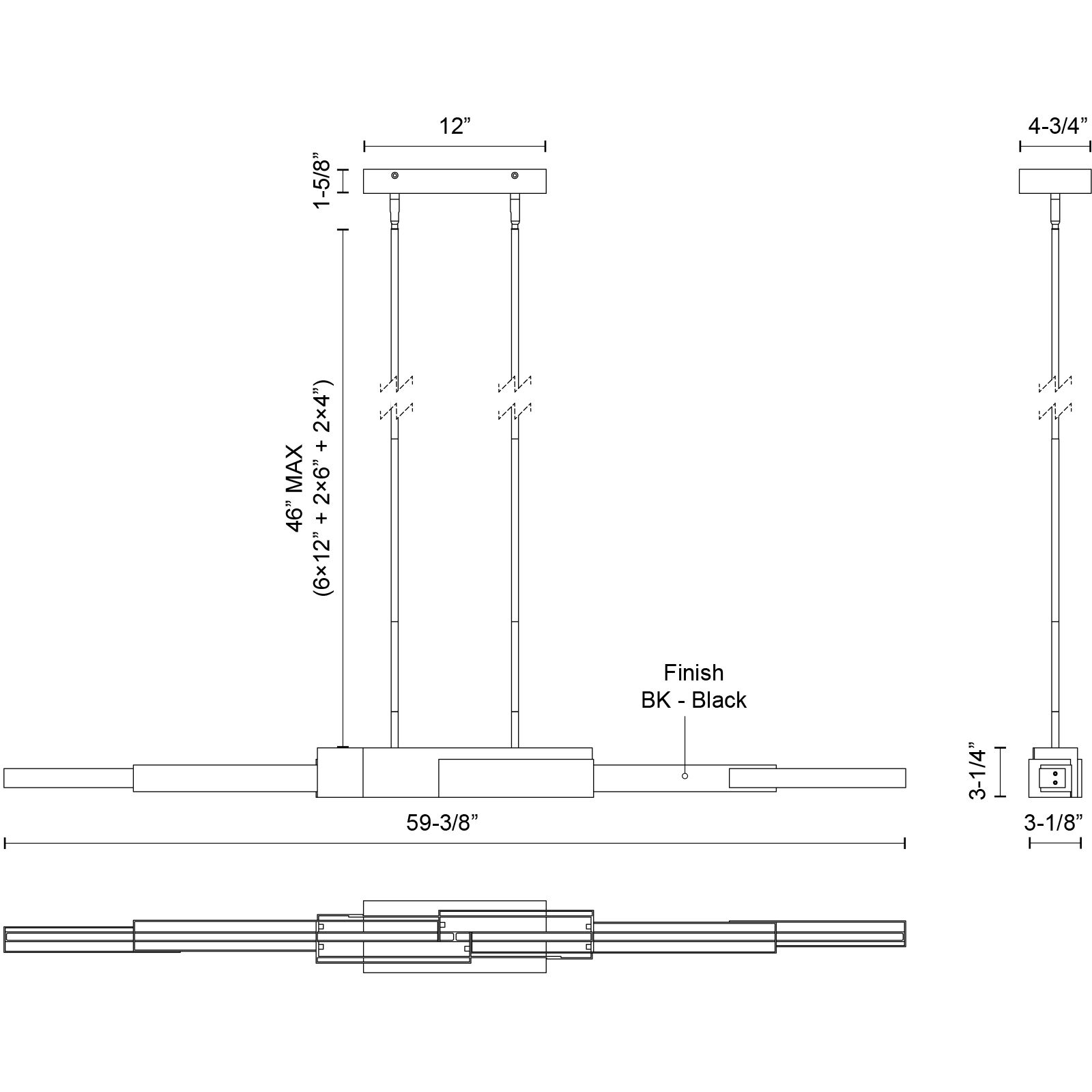 Enzo Linear Pendant Ceiling Light