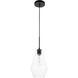 Gene 1 Light 7 inch Black Pendant Ceiling Light