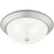 Decorative 3 Light 15 inch Pewter Flushmount Ceiling Light in Etched, Large