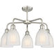 Brookfield 5 Light 23.75 inch Satin Nickel Chandelier Ceiling Light in White