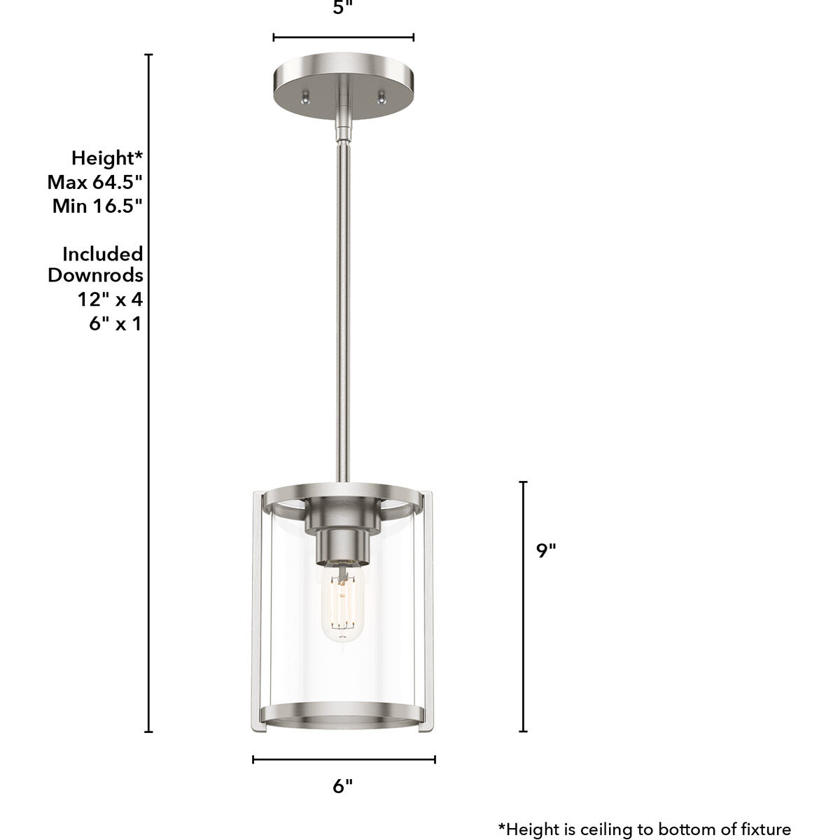 Astwood 1 Light 6 inch Brushed Nickel Mini Pendant Ceiling Light 