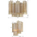Addis Bath Wall Light in Aged Brass, Tronchi Glass Amber