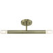 Copenhagen 2 Light 5.13 inch Antique Brass Semi-Flush Ceiling Light
