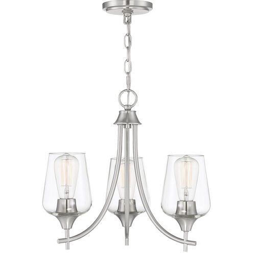 Octave 3 Light 18 inch Satin Nickel Chandelier Ceiling Light, Essentials