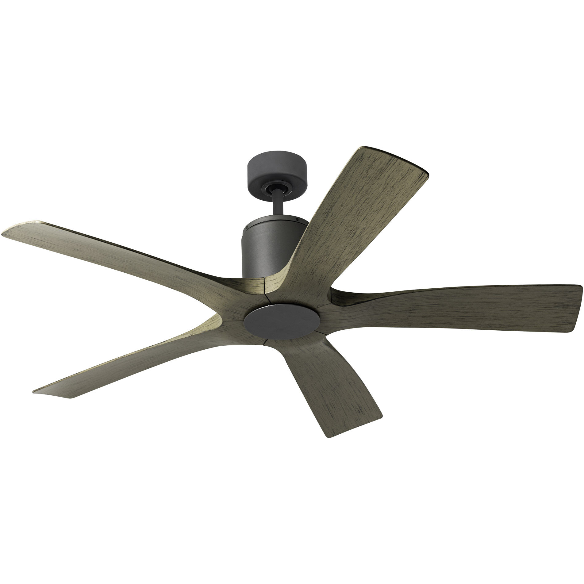 Aviator 54 inch Graphite and Weathered Gray with Weathered Gray Blades Downrod Ceiling Fan in Graphite Weathered Gray, Smart Ceiling Fan