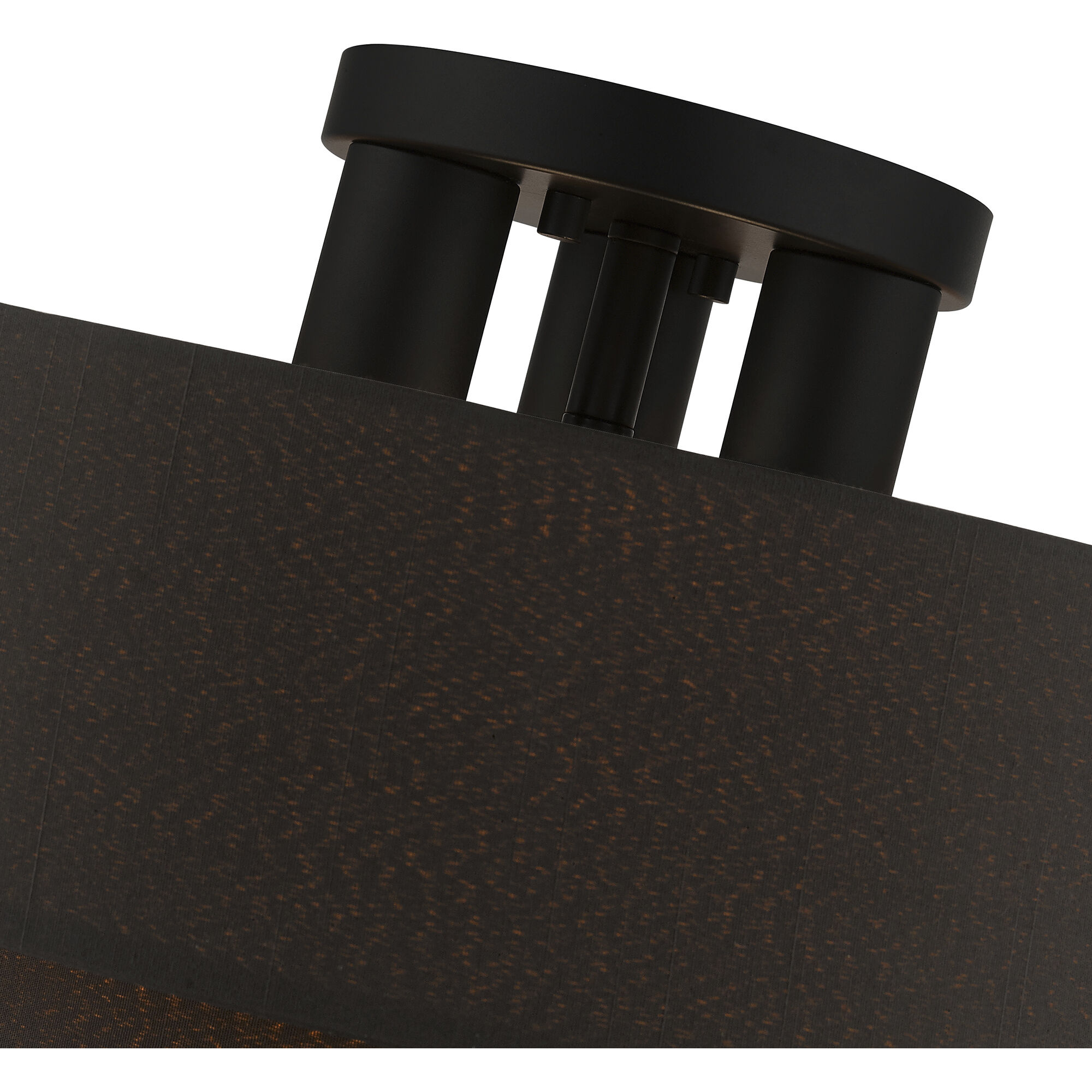 Sentosa 3 Light 15 inch Black Semi Flush Mount Ceiling Light, Large