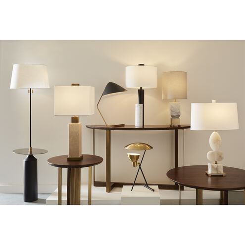 Calmness 30 inch 150.00 watt White with Champagne Gold Table Lamp Portable Light