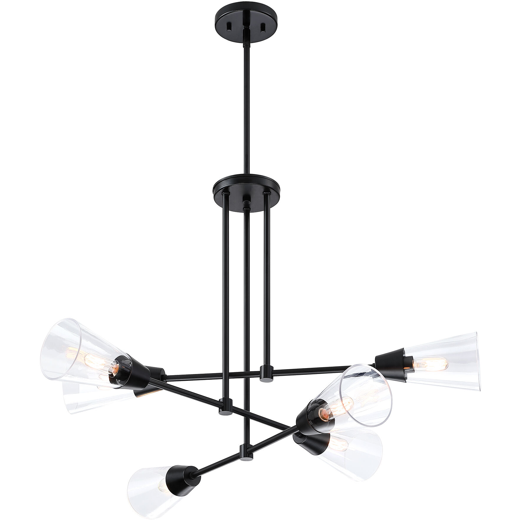 Norro 6 Light 33.5 inch Matte Black Chandelier Ceiling Light