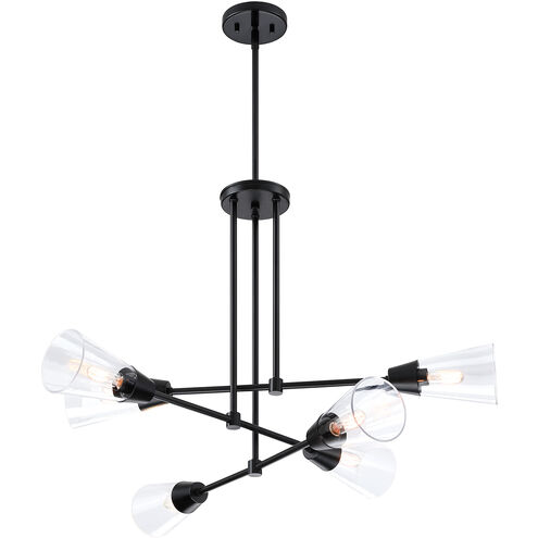 Norro 6 Light 33.5 inch Matte Black Chandelier Ceiling Light