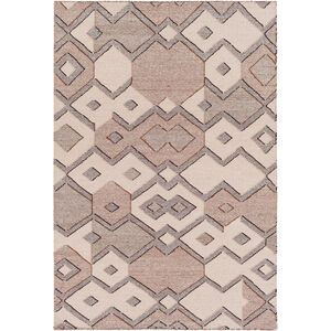 Cameroon 90 X 60 inch Neutral and Neutral Area Rug, Wool and Cotton