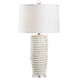 Chelsea House 33 inch 100.00 watt White Marbled Glazed/Clear Table Lamp Portable Light