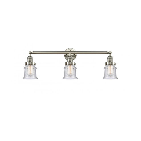 Franklin Restoration Small Canton LED 30 inch Brushed Satin Nickel Bath Vanity Light Wall Light in Seedy Glass, Franklin Restoration
