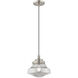 Art Glass 1 Light 9 inch Brushed Nickel Mini Pendant Ceiling Light
