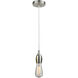 Chelsea Bare Bulb 1 Light 2 inch Satin Nickel Mini Pendant Ceiling Light in White, Chelsea