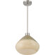 Elaris 1 Light 12.5 inch Brushed Nickel Pendant Ceiling Light