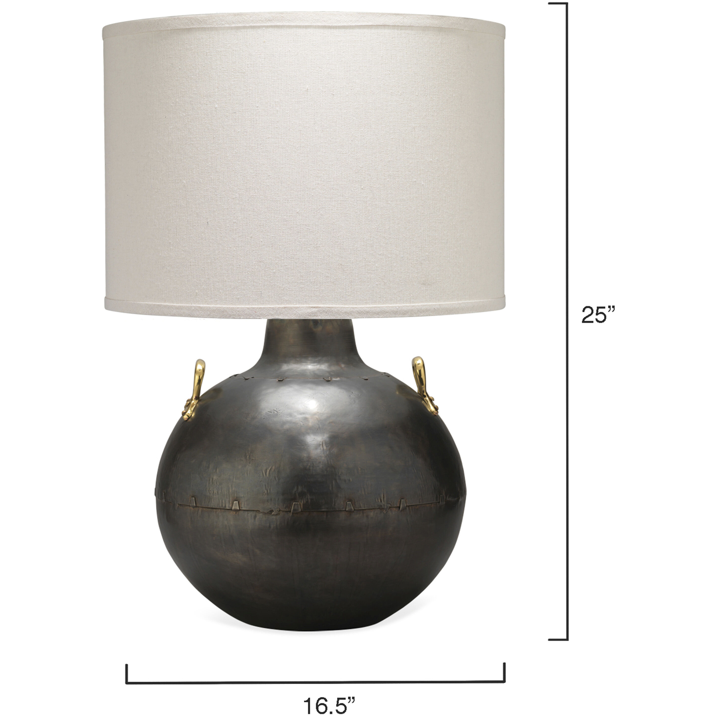 Two Handled Kettle 25 inch 150.00 watt Iron Table Lamp Portable Light