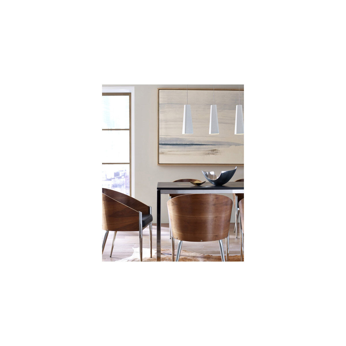 Sean Lavin Rhonan 1 Light 120 Satin Nickel Low-Voltage Pendant Ceiling Light in Monopoint, LED 90 CRI 3000K, Textured Black/Black