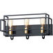 Liner 3 Light 21 inch Black/Satin Brass Bath Vanity Wall Light