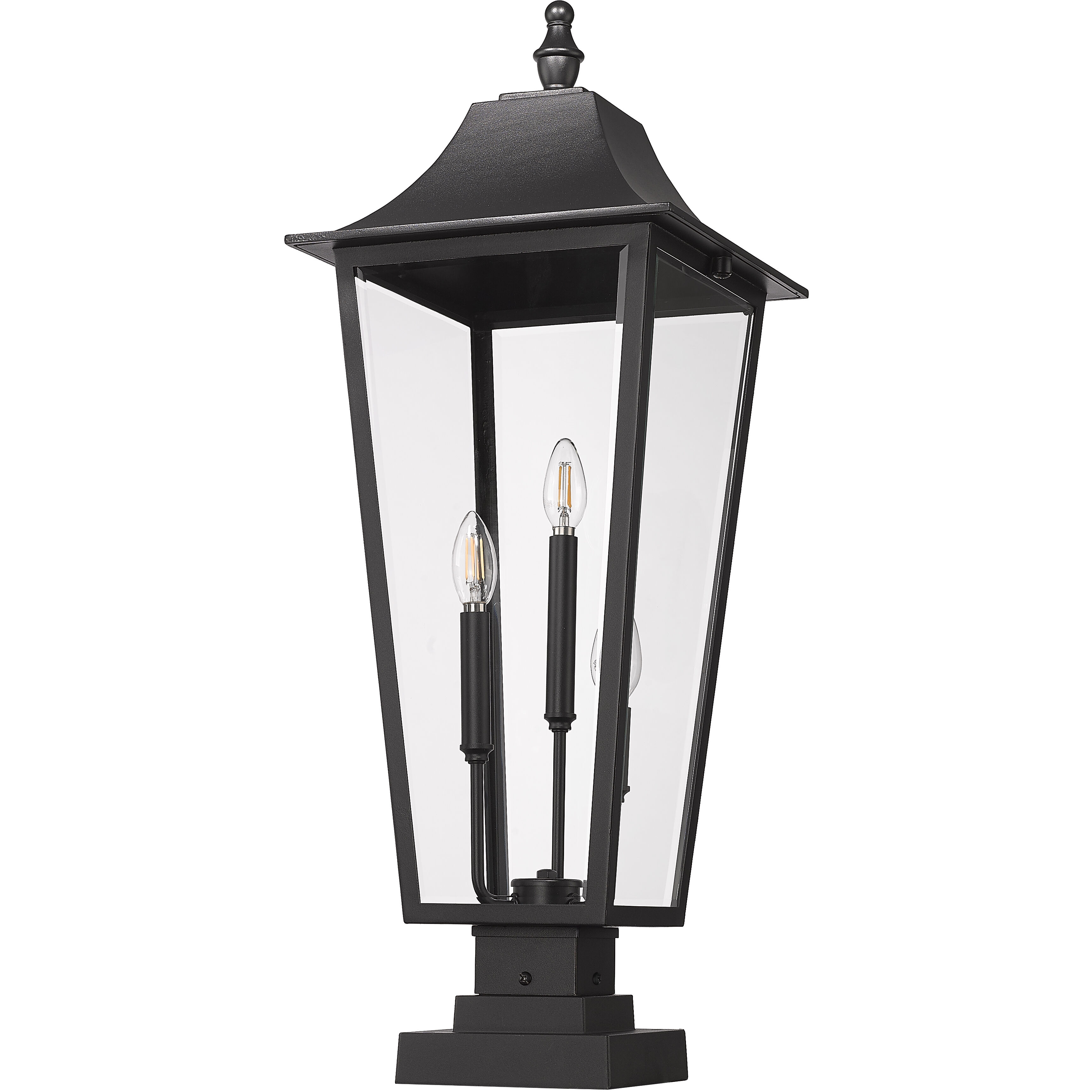 Gannon 3 Light 32.5 inch Black Outdoor Pier Mounted Fixture in G9
