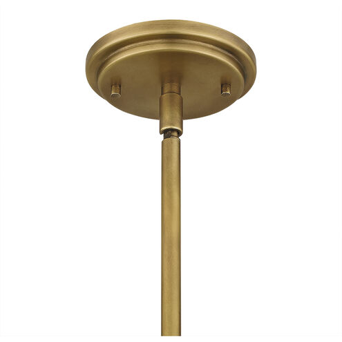 Sunburst 3 Light 15 inch Weathered Brass Pendant Ceiling Light