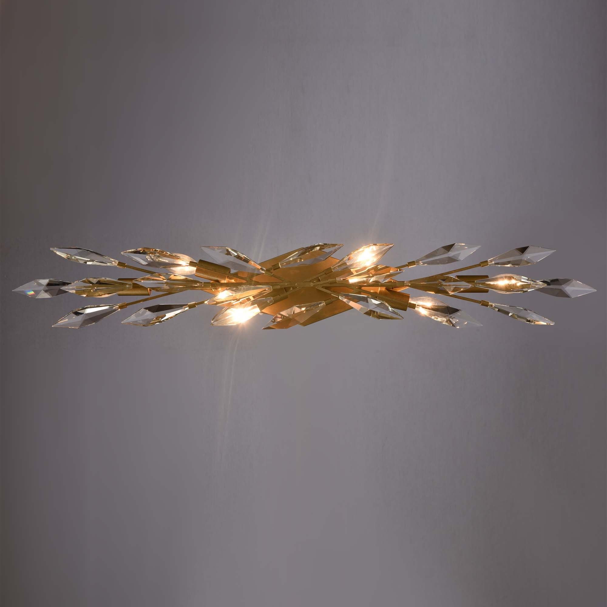 Crystal Fusion 6 Light 35 inch Peruvian Gold Bath Vanity Wall Light