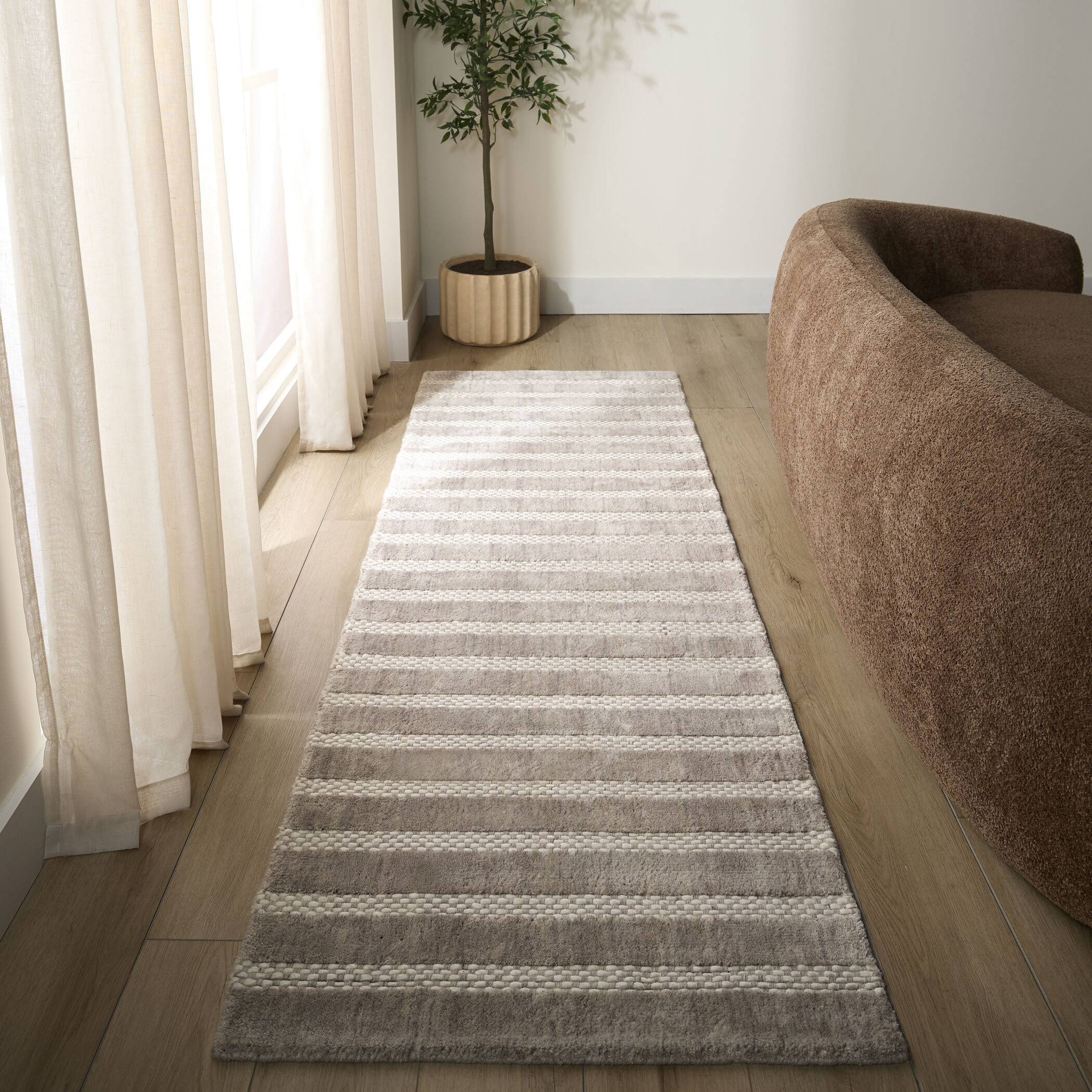 Laid Back Luxe Brown and Ivory Indoor Rug