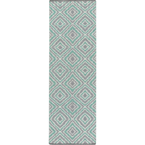 Juniper 96 X 30 inch Ivory, Emerald, Charcoal Rug