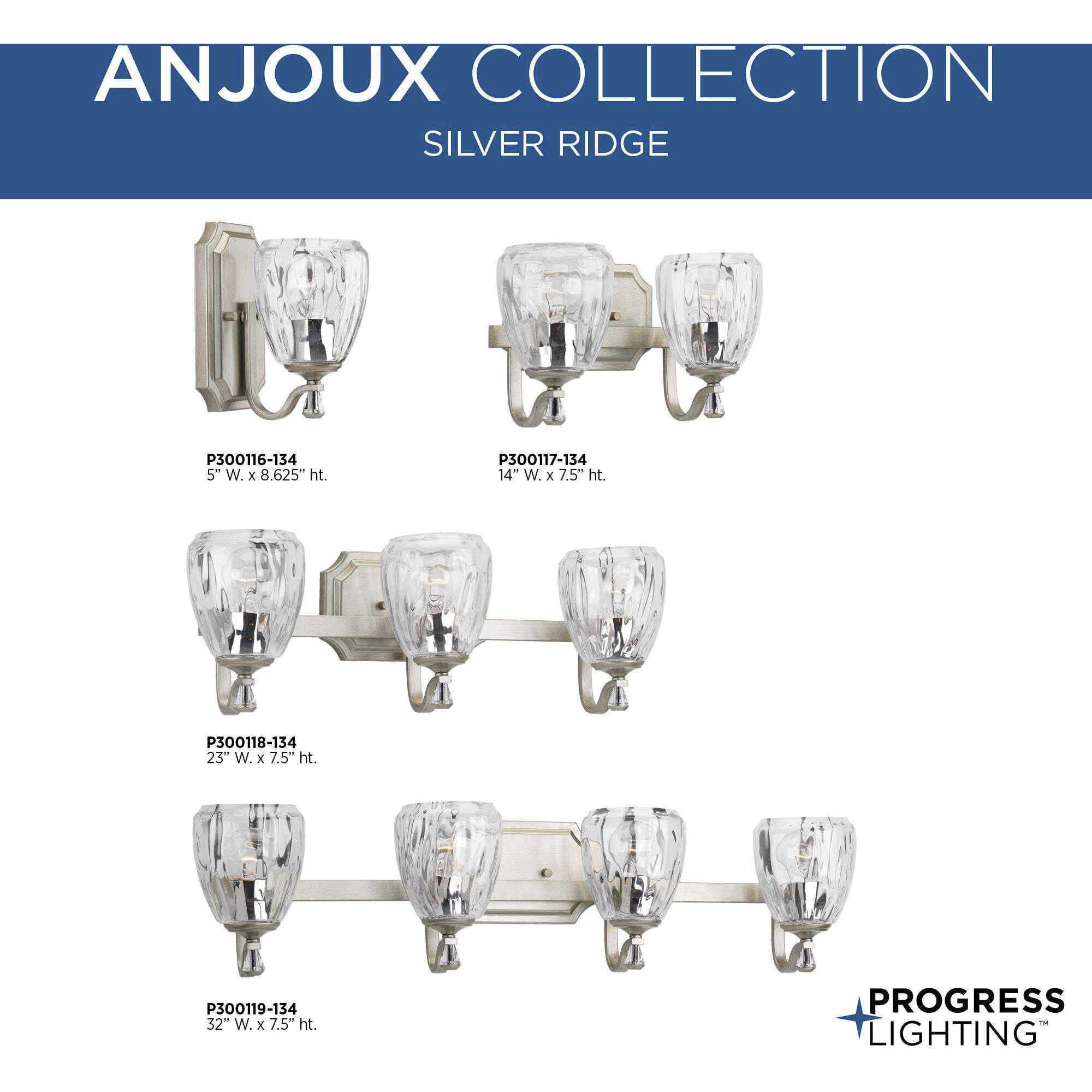 Anjoux 1 Light 5 inch Silver Ridge Bath Vanity Wall Light