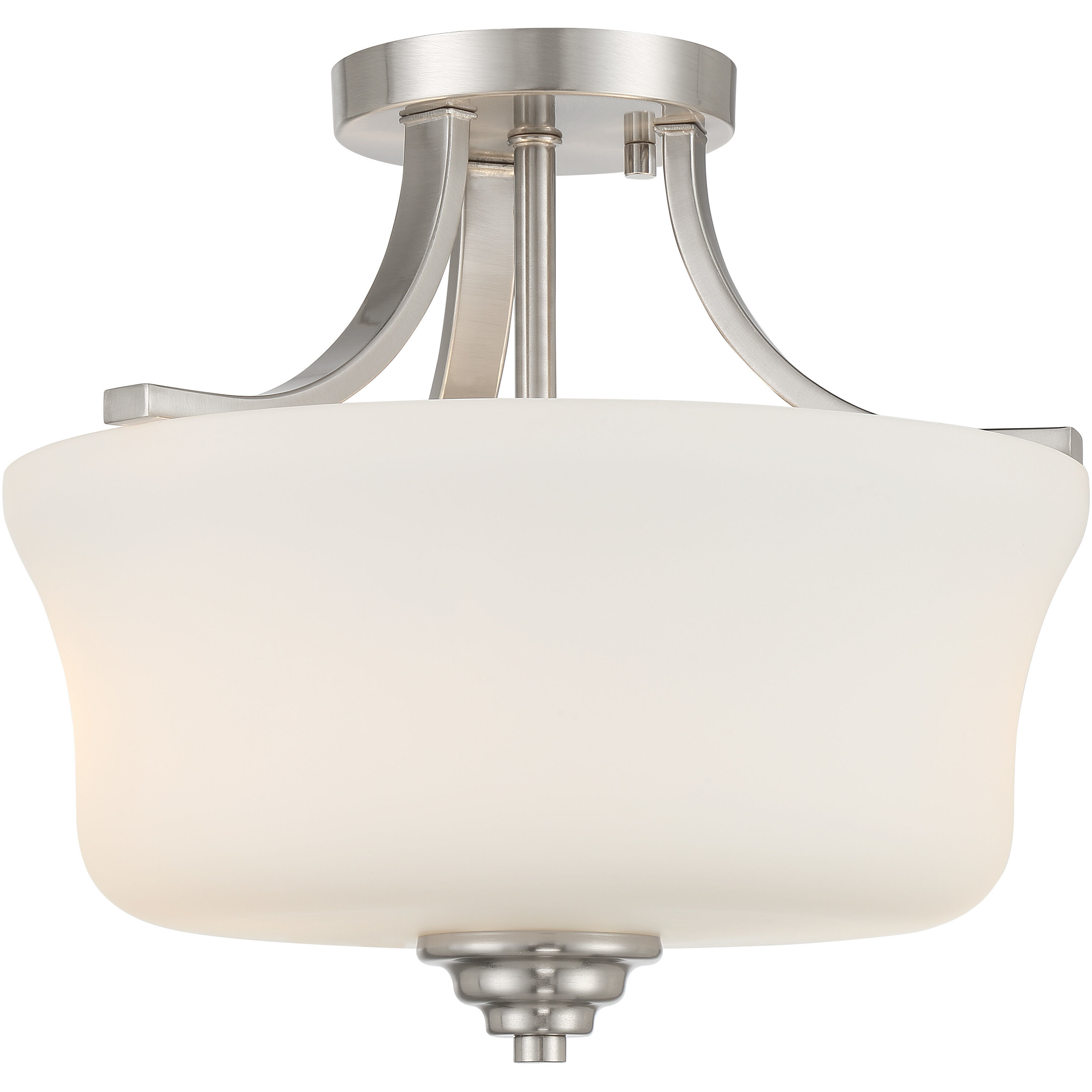 Shyloh 2 Light 13 inch Brushed Nickel Semi Flush Ceiling Light