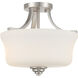 Shyloh 2 Light 13 inch Brushed Nickel Semi Flush Ceiling Light