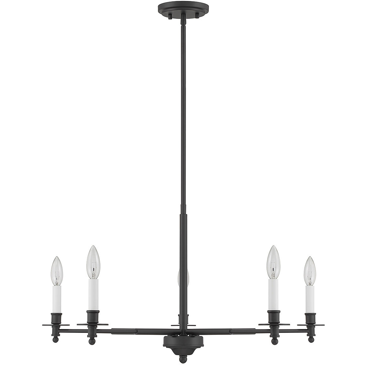 Jasmine 5 Light 30 inch Matte Black Chandelier Ceiling Light, Essentials