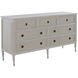 Caroline Cerused White and Painted Burlap Dresser