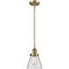 Franklin Restoration Cone 1 Light 6 inch Brushed Brass Mini Pendant Ceiling Light in Incandescent, Clear, Franklin Restoration