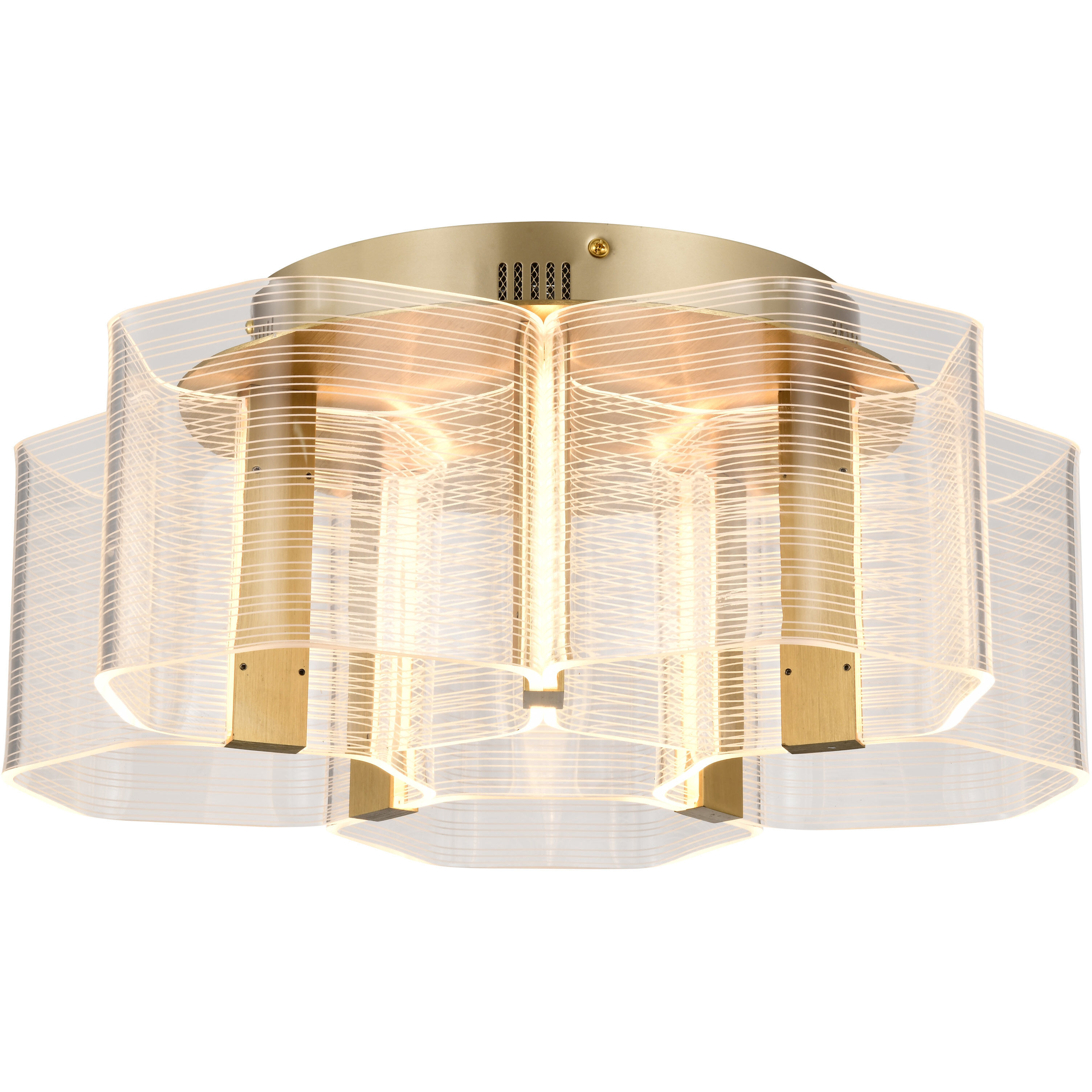 Kenzo LED 17.75 inch Polished Anodized Bronze Flush Mount Ceiling Light