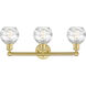 Athens Deco Swirl 3 Light 24 inch Satin Gold Bath Vanity Light Wall Light in Clear Deco Swirl