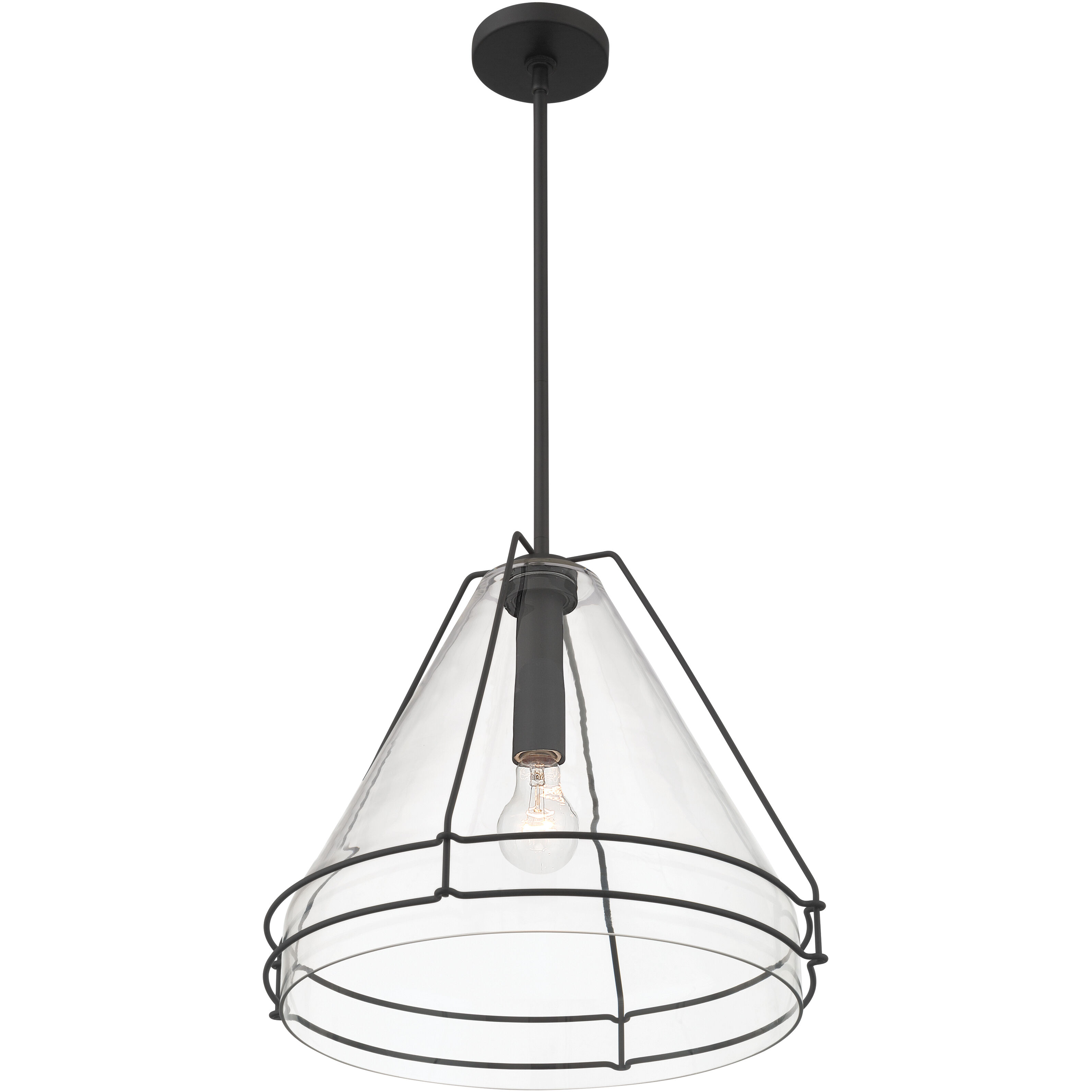 Lorenth 1 Light 18 inch Dark Matte Black Pendant Ceiling Light