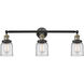 Franklin Restoration Small Bell LED 30 inch Black Antique Brass Bath Vanity Light Wall Light in Clear Glass, Franklin Restoration
