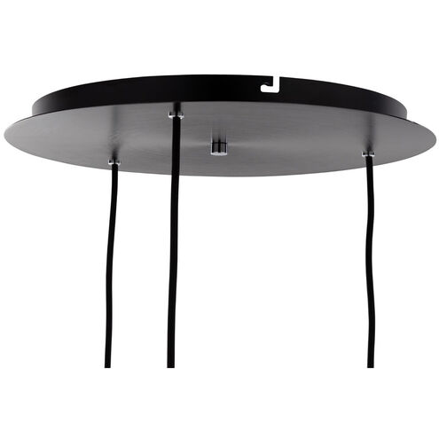 Henley LED 19.75 inch Satin Black and Smoke Glass Chandelier Ceiling Light
