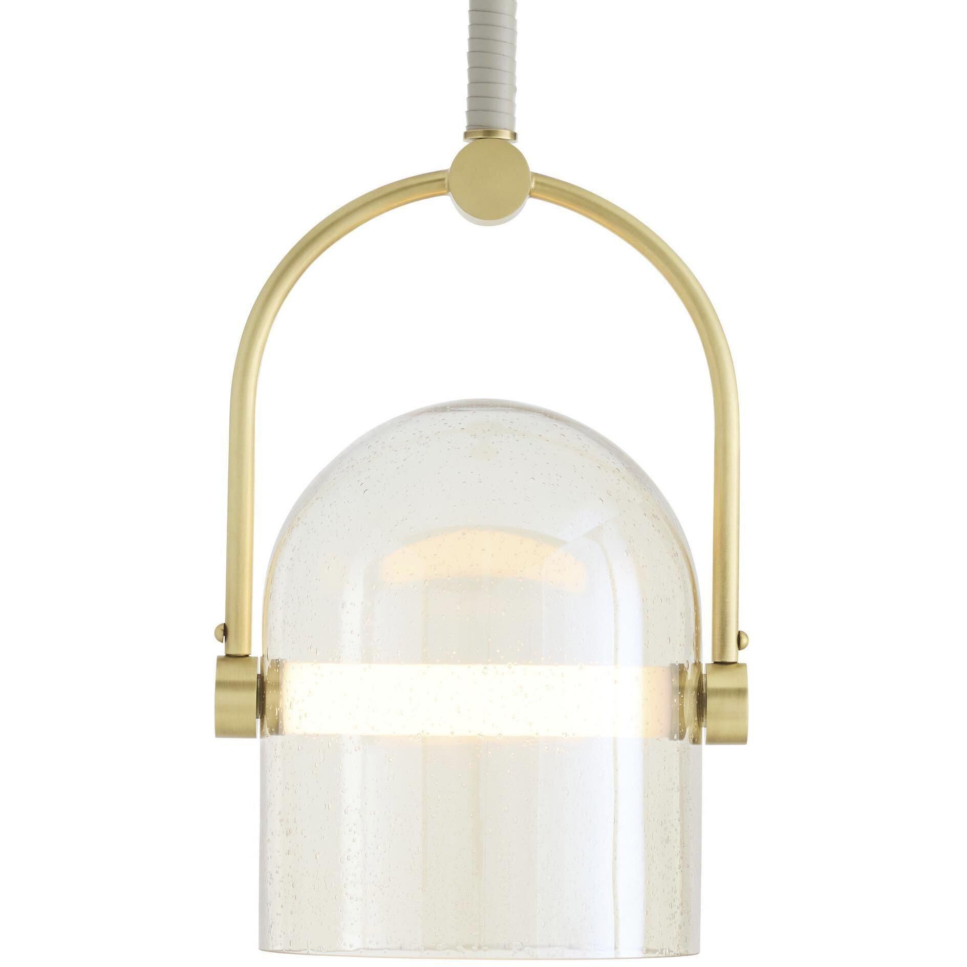 Marco 1 Light 10 inch Bone with Antique Brass Pendant Ceiling Light, Small