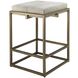 Shelby 27 inch White and Antique Brass Counter Stool