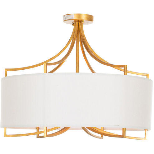 Lacey 4 Light 24.5 inch Vintage Gold Semi-Flush Mount Ceiling Light