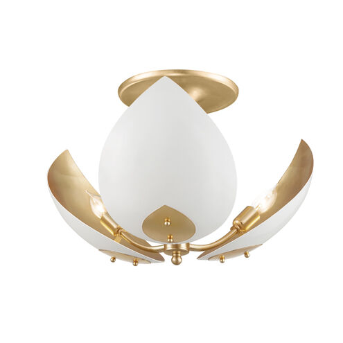 Lotus 3 Light 19.00 inch Semi-Flush Mount