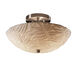Porcelina 2 Light 14 inch Brushed Nickel Semi-Flush Bowl Ceiling Light in Bamboo, Incandescent