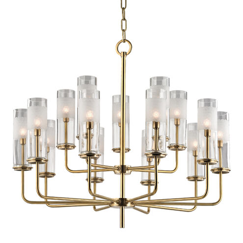 Wentworth 15 Light 29.75 inch Aged Brass Chandelier Ceiling Light