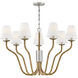 Harwich 7 Light 40 inch Polished Nickel with Natural Chandelier Ceiling Light
