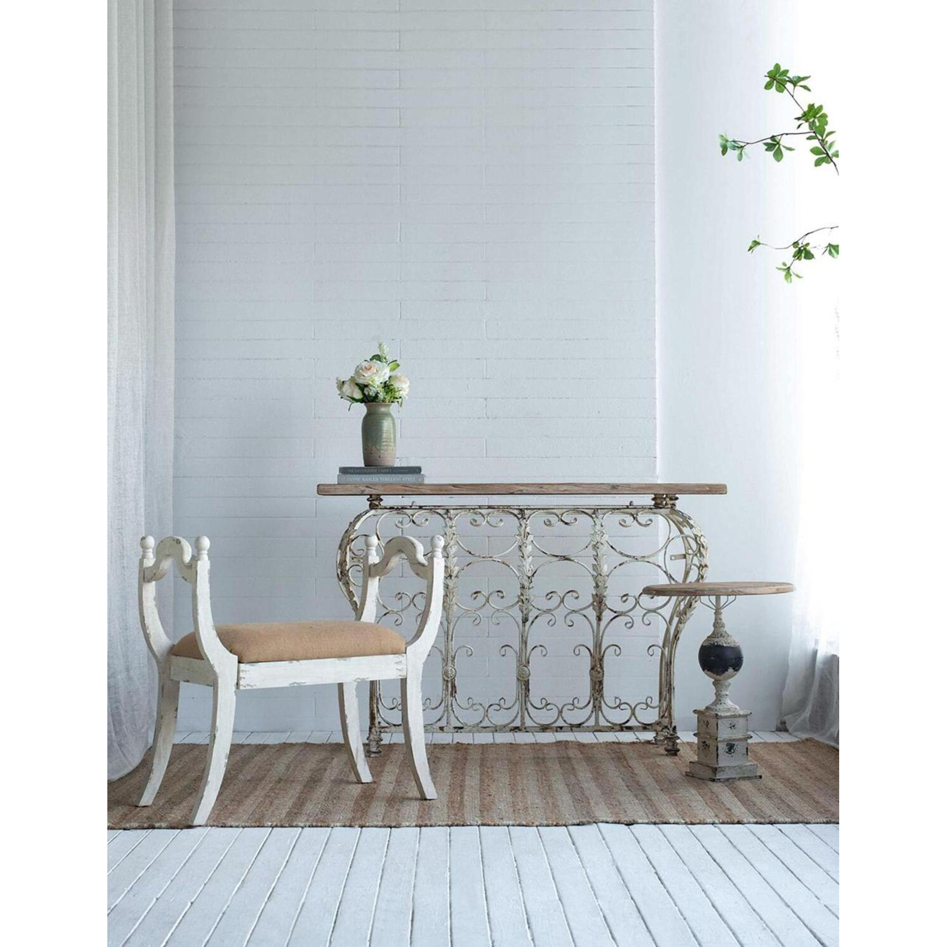 Anita White/Beige Bench