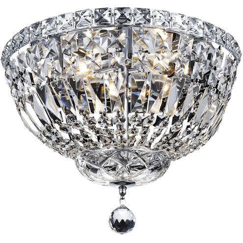 Tranquil 4 Light 14 inch Chrome Flush Mount Ceiling Light in Royal Cut