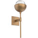Cabochon LED 7.7 inch Novel Brass Sconce Wall Light in Clear, 2700K LED, Belvedere