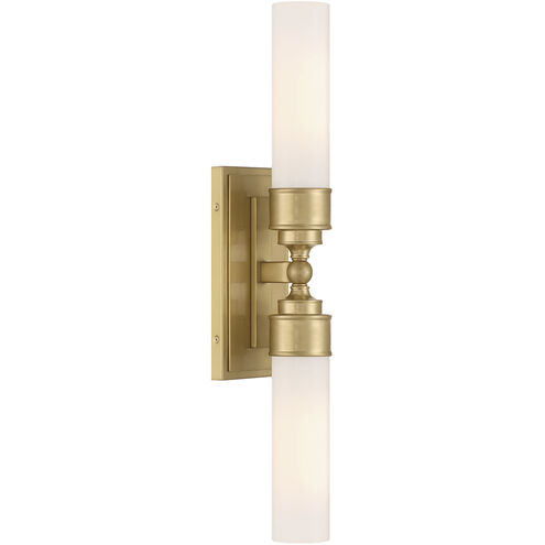 Wilcox 2 Light 5 inch Aged Brass Bath Wall Sconce Wall Light